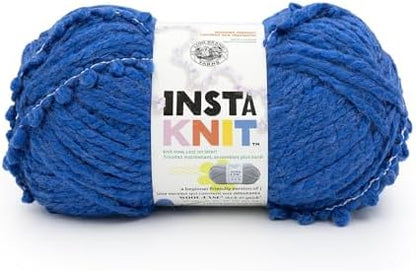 Lion Brand Yarn InstaKnit Beginner Yarn for Knitting, Goody Blue Shoes, 1 Pack by LionBrandYarn