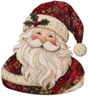 Christmas Patchwork Fabric DIY Decor Kit, Adult Sewing Handcrafted Set, Pre-Cut Fabric Squares, Make Your Own Christmas Tree Ornaments, Holiday Decoration Gift for Beginners(Santa Claus) by Unknown