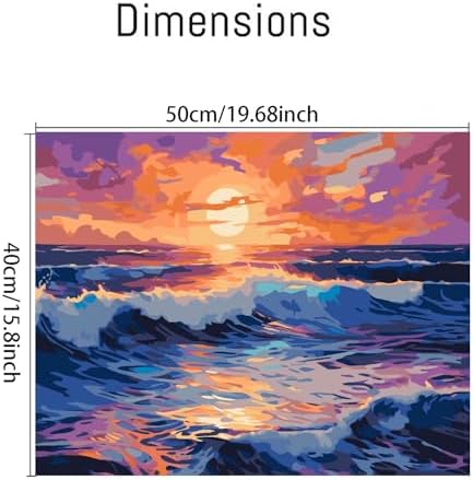 Clendo Beach Paint by Numbers Kit for Adults Beginner, Colorful Seaside Painting by Number on Canvas, DIY Acrylic Sunset Adult Paint by Number Kits for Home Decor Gift 16x20 Inch - Image 2