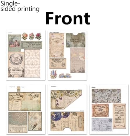 Vintage Librairie Notes Junk Journal Folio Kit, Vintage Scrapbook DIY Handcraft Supplies, Creative Mini Folder & Booklet Making Set for Handmade Art Projects - Image 4
