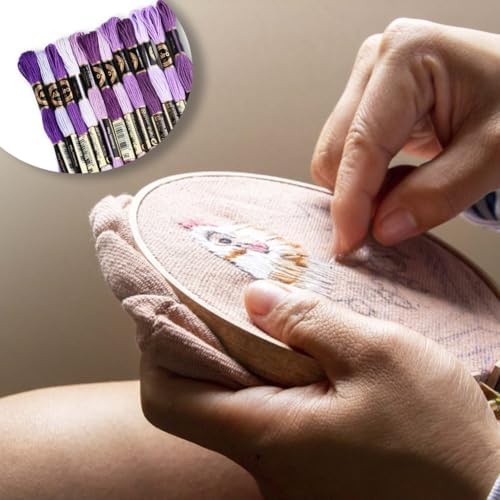 12 Skeins 6 Strands Purple Embroidery Floss String for Knitting - Image 4