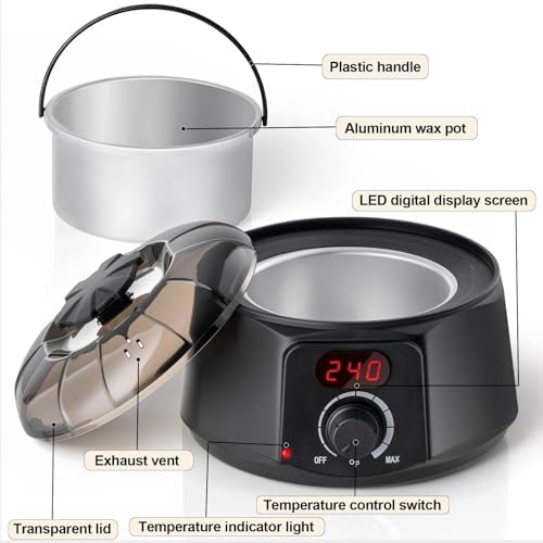 Haccah Professional Wax Warmer for Candle Making, Digital 16oz Wax Melting Pot with See Through lid, Candle Warmer for Adults, Beginners, Including Stove, Spoon, Gloves, Heat-Resistant pad - Image 5