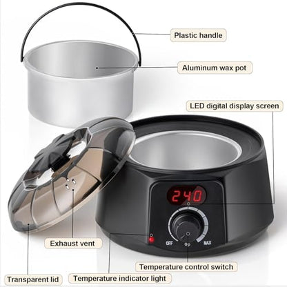 Haccah Professional Wax Warmer for Candle Making, Digital 16oz Wax Melting Pot with See Through lid, Candle Warmer for Adults, Beginners, Including Stove, Spoon, Gloves, Heat-Resistant pad - Image 5
