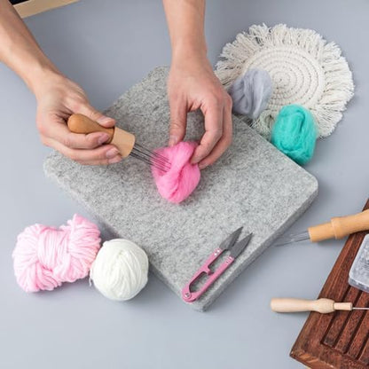 Amylove 4 Pcs Needle Felting Pad Needled Felting Mat Wool Supplies Thick Firm Base Woolen Block for Beginners Crochet Knitting Projects Kit Tool, Gray (8 x 10 x 1 Inch) - Image 6