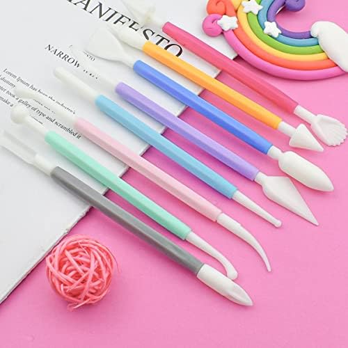 8 Pieces Plastic Clay Modeling Tools Set Ceramic Tool Kit for Sculpting Plastic Polymer Clay Shaping Tool for Kids Double-Head Suitable for DIY Crafts Cake Carving Decorating (Assorted Colors) - Image 7