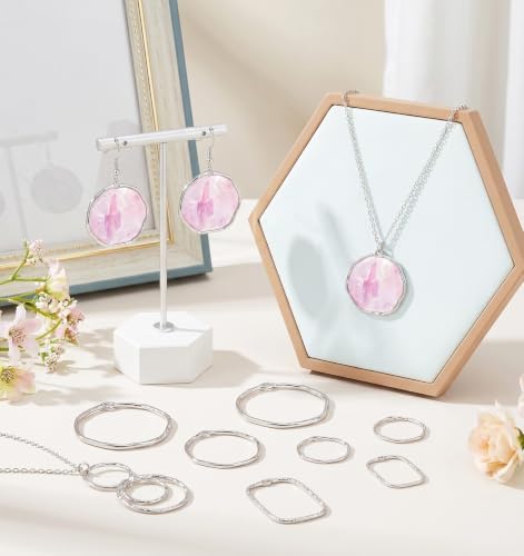 30 Pcs Open Bezels For Resin Jewelry Making, 6 Styles Open Bezels Resin Pendant - Image 4
