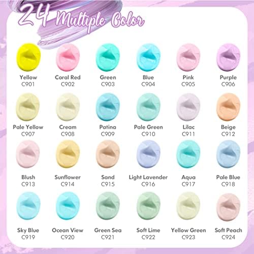 Caliart 24 Colors Pastel Acrylic Paint Set with 12 Brushes - Image 3