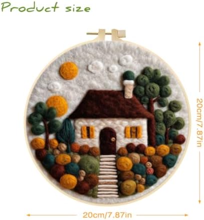 Wool Felt Painting Needle Felting Kit for Beginner Adult Flowers Landscape - Image 2