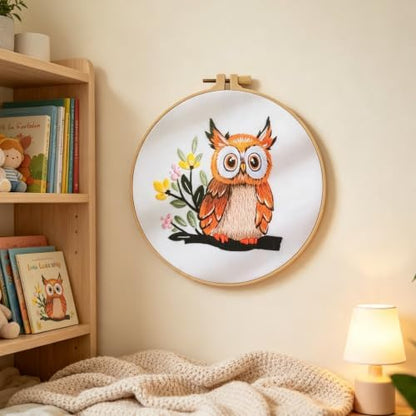 Embroidery Starter Kit for Adult Beginner with Owl Pattern Hand Stitch Set - Image 4
