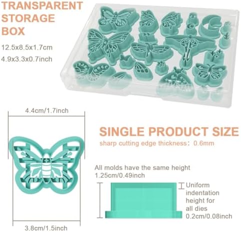 beinkmake 22Pcs Butterfly Polymer Clay Cutters Boho Clay Earrings Cutters - Image 6