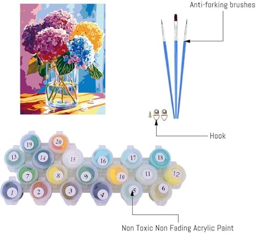 AIBOERL Paint by Numbers Kit for Adults Beginner,Flowers,12X16In - Image 7