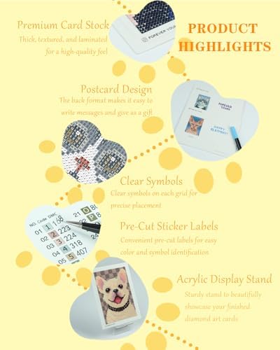 forever young Cats & Dogs Minigem Diamond Art Kits, 5x7 Inch Postcard-Style - Image 5