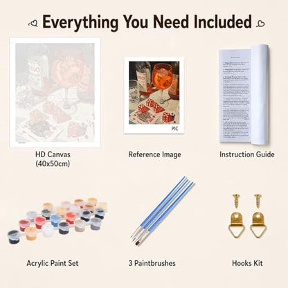 AUKELHJ Paint by Numbers Kit for Adults Beginner, Card Table, 16X20 Inch - Image 6