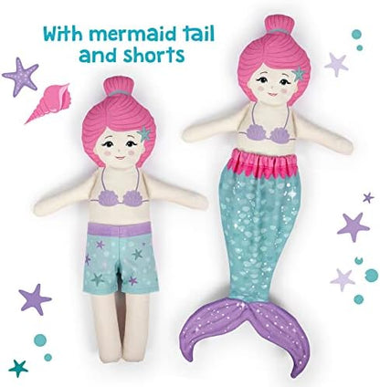 kullaloo Cut & Sew Fabric Panel – Mermaid Craft Sewing Kit for Kids Beginners – DIY for Girls & Boys (Underwater Tales) - Image 6