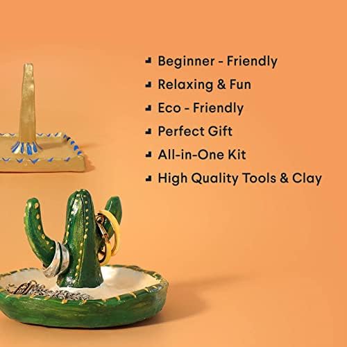 noah Pottery Kit for Beginners - Set Includes Air Dry Clay, Clay Tools and Acrylic Paints - Crafts for Adults (White Clay/White Paint) - Image 3