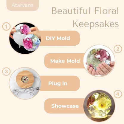 Atarvana 2 Pcs Large Sphere Resin Molds, 4.7'' & 4'' Ball Shape Silicone Molds w/ 5 Droppers & 10 Disposable Mixing Cups, Seamless Globe Epoxy Casting Mould for DIY Crafts Flower Keepsakes Home Decor - Image 6