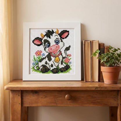 WUSARPLY Cow Stamped Cross Stitch Kits for Beginners Adults with Framed - Image 4