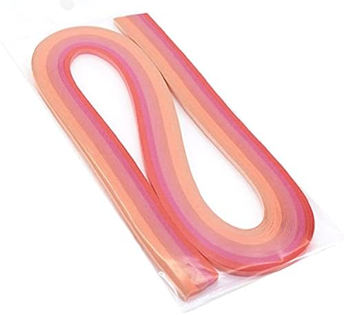 ODETOJOY Quilling Paper Gradient Quilling Strips 5MM Crafts Paper Filigrana Color Ramps Chromatic Crescendo 120pcs Length 21inch (Pink) by ODETOJOY