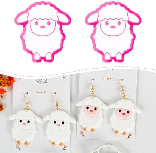 Xaekicr Cute Sheep Polymer Clay Cutters Set – Animal Clay Earring Cutters for Polymer Clay Jewelry Making – Clay Tools & Molds for DIY Crafts by Xaekicr