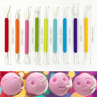 9-Piece Plastic Clay Sculpting Tool Kit – Air-Dry & Polymer Clay Modeling Set with Easy-Grip Handles - Image 6