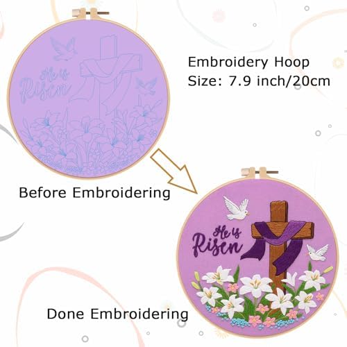 Nuberlic Lily Pattern Embroidery Kits for Beginner Adults - Image 4
