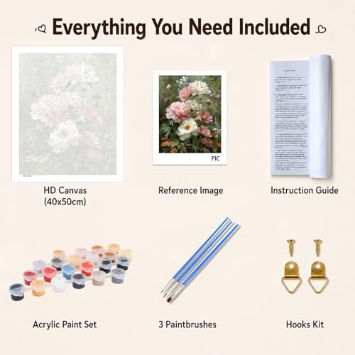 AUKELHJ Paint by Numbers Kit for Adults Beginner, Flowers, 16X20 Inch - Image 6