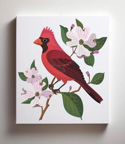 CraftLab Painting Kit - Wild Birds Paint by Numbers for Adults, 24 Acrylic Colors, Canvas, Brushes - Image 5
