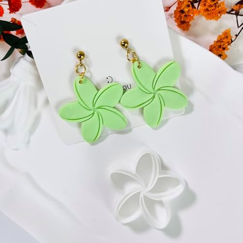 Xaekicr Tropical Flower Polymer Clay Cutter – 5 Petal Clay Earring Cutter for DIY Floral Jewelry – Clay Tools for Polymer Clay Earrings & Handmade Crafts – Simple Cutter for Summer Designs - Image 6