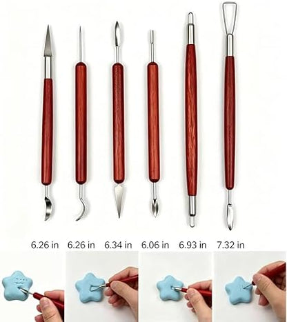 DaChihSheng 27 Pcs Clay Tools Kit Pottery Tools Polymer Clay Sculpting Tools Kit for Carving Air Dry Clay Tools Set for Adults Clay Sculpting Tools Ceramic Tools Graving Tools use for DIY Handicraft - Image 3