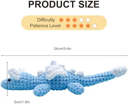 Cute Dragon Crochet Kit for Beginners, Learn to Crochet Starter Set with Step-by-Step Video Tutorial & Crocheting Manual, Easy Yarn Knitting Kit for Adult, Stuffed Animal Doll for Xmas Gift - Image 4