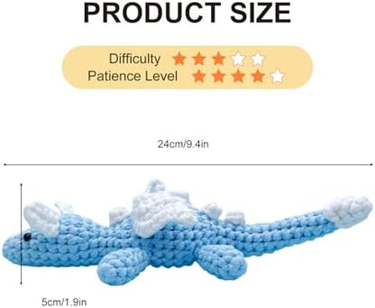 Cute Dragon Crochet Kit for Beginners, Learn to Crochet Starter Set with Step-by-Step Video Tutorial & Crocheting Manual, Easy Yarn Knitting Kit for Adult, Stuffed Animal Doll for Xmas Gift - Image 4