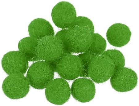 PATIKIL Wool Felt Balls Beads Wool Felting Pom 1cm 10mm Green for Home Decor DIY Crafts Handcrafts Project Pack of 20 by PATIKIL