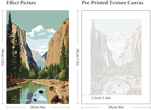 6 Pack Paint by Numbers Kit for Adults Beginner National Park 8x12 Inch - Image 4