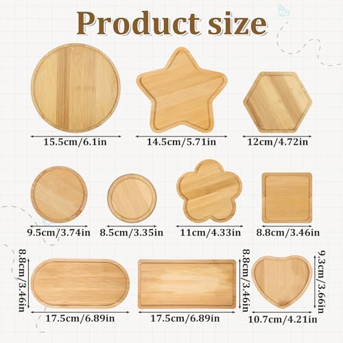 10 Pcs Wooden Mosaic Bases Kits for Crafts, Assorted Shapes Mosaic Substrates Coaster Blank Drinking Cup Coasters for Adults Kids DIY, Home Decor - Image 2