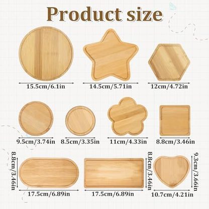 10 Pcs Wooden Mosaic Bases Kits for Crafts, Assorted Shapes Mosaic Substrates Coaster Blank Drinking Cup Coasters for Adults Kids DIY, Home Decor - Image 2