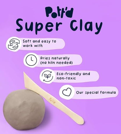 Pott'd Mini Pottery Kits | Air Dry Clay Pottery Kit for Adults | Includes Paints, Brushes, and Potters Tools | Free Online Step-by-Step Tutorial | Perfect for Beginners | Bring The Studio to Your Home - Image 5
