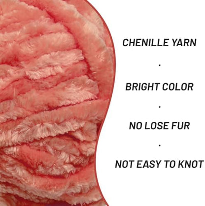 Chenille Velvet Soft Yarn Gray Pink 4 Pack - Image 2