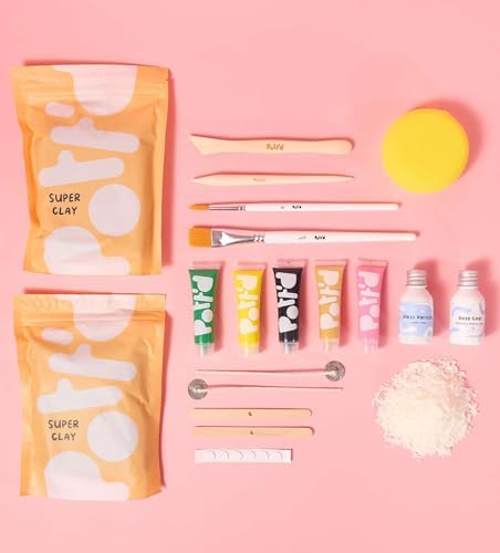 Pott'd Mini Pottery Kits | Air Dry Clay Pottery Kit for Adults | Includes Paints, Brushes, and Potters Tools | FREE online step-by-step tutorial | Perfect for Beginners | Bring The Studio To Your Home - Image 3