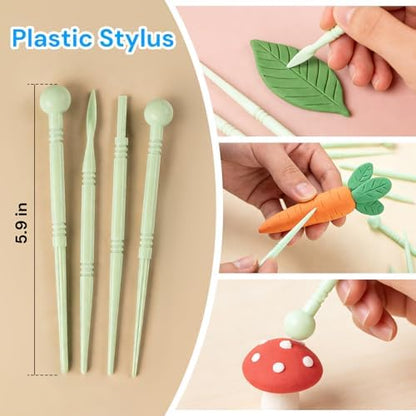 Acantha 27PCS Double-Ended Clay Tools Set, Colorful Sculpting Tools for Pottery, Polymer & Air Dry Clay, Ceramic Modeling Kit for Adults Kids Beginners - Image 7