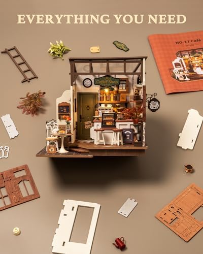 Rolife Coffee Shop DIY Miniature House Kit with LED Light - Image 5
