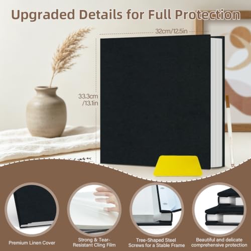 Popotop Photo Album Self Adhesive Scrapbook Album for 4x6 5x7 8x10 Pictures DIY Photo Book as Scrapbooking Supplies Kits, Birthday Gifts for Women Mom Wedding Baby Family Travel - Image 3