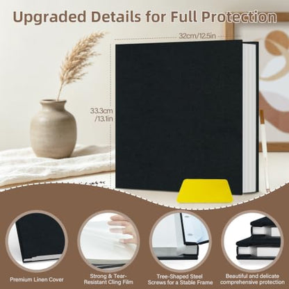 Popotop Photo Album Self Adhesive Scrapbook Album for 4x6 5x7 8x10 Pictures DIY Photo Book as Scrapbooking Supplies Kits, Birthday Gifts for Women Mom Wedding Baby Family Travel - Image 3