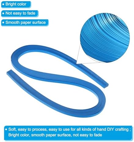 PATIKIL 60pcs Metallic Quilling Strips Paper 5mm(3/16") x 54cm Origami Paper Quilling Kits for Adults Beginner Art DIY Craft Christmas, Blue - Image 3