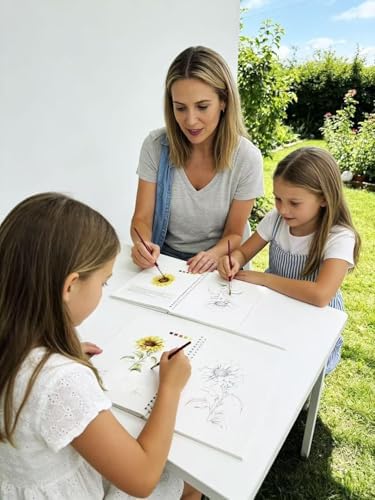 Watercolor Workbook，Water Paint Adult Set，Easy Coloring Book,Beautiful Paintings for Beginner (Flower - 24 Colors) - Image 7