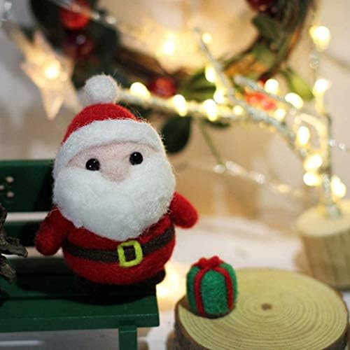 Szecl Santa Claus Wool Felting Kit Tool Supplies with Gift Box, Christmas Needle Felting Kit Beginner DIY Non Finished Poked Set Xmas Ornaments, 4Pcs Needles, 2Pcs Eyes, Felting Foam Mat, Instruction - Image 3