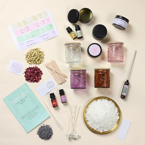 DARJEN Candle Making Kit for Adults, 8 Jars & Tins Soy Wax Scented DIY Set - Image 3