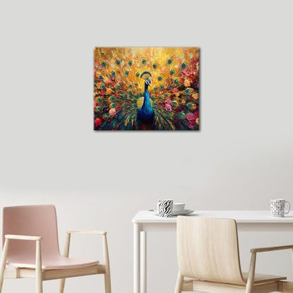 TUMOVO Paint by Numbers for Adults Beginner, Peacock Adult Paint by Number Kits On Canvas, DIY Painting Kit on Canvas, Peacock Color by Number Canvas Arts Craft Without Framed, 16 X20 Inch - Image 2