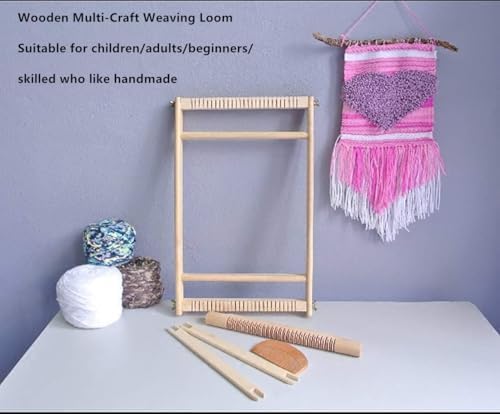 Yesland Weaving Loom Kit for Beginners - Large Wooden Frame Loom 15.6" with Shuttle, Comb & Yarn - Multi-Craft Tapestry Weaving for Kids & Adults - Image 5