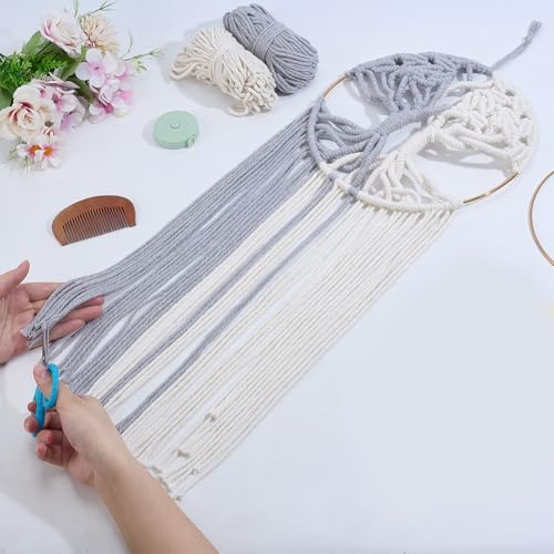 Tree of Life Macrame Kit for Adults Beginners Dream Catcher Macrame Wall Hanging Decor with Video Tutorials Handmade Woven Boho Home Decor for Bedroom Dorm Decoration - Image 4