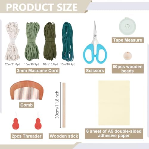 ACRNIGHEET Boho Macrame Leaf Kit for Adults Beginners Large DIY Macrame Kit Leaf Tassels Wall Hanging Elegant Wall Decor Bohemian Macrame Projects Handmade Enthusiast Gift - Image 2